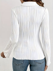 Versatile White Stylish Long Sleeve Top