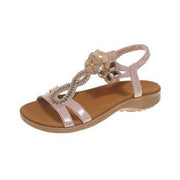 Glam Rhinestone Flat Sandals