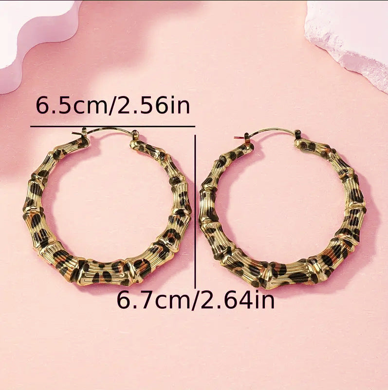 Leopard Round Hoop Sexy Earrings