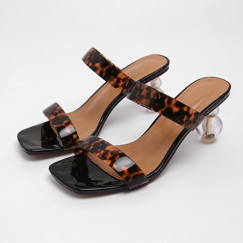 Glam Sculpted Heel One-Strap Sandals