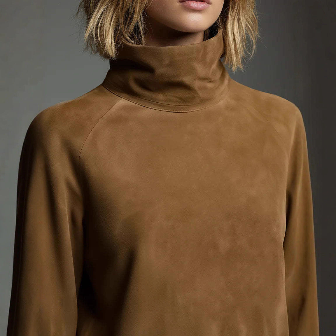 High Collar Long Sleeve Dress