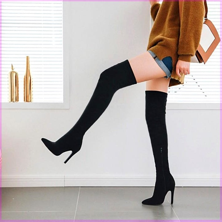 Sexy Stretch Knee-High Boots