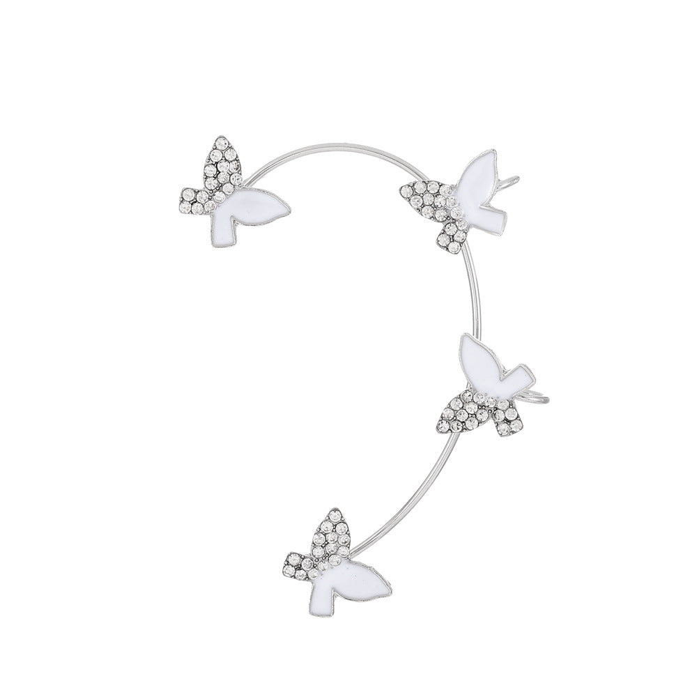 Butterfly Desuign Earrings Without Pierced Diamonds
