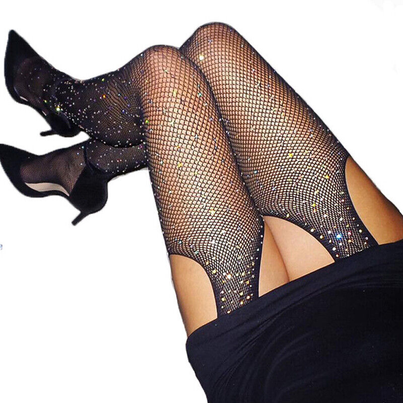 HOT Fishnet Crystal Rhinestone Tights
