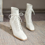 Sleek Square Toe High Heel Boots