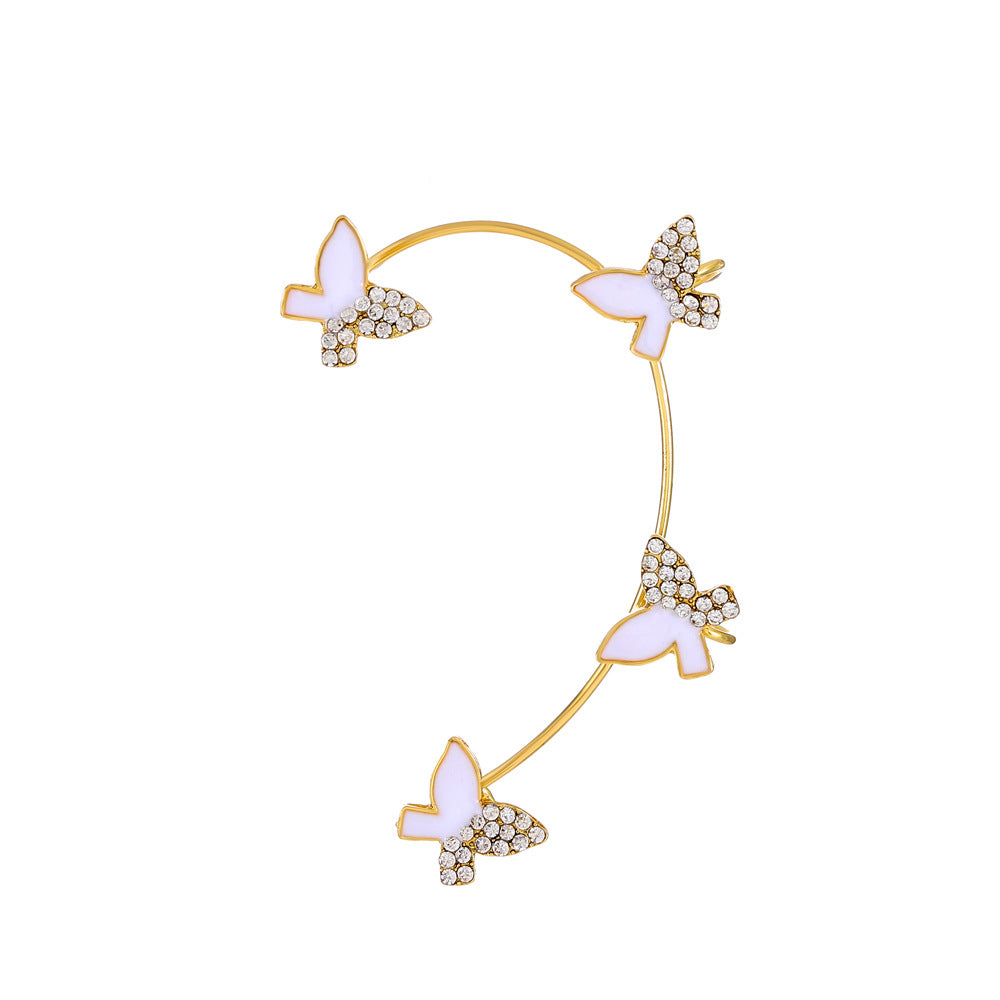 Butterfly Desuign Earrings Without Pierced Diamonds