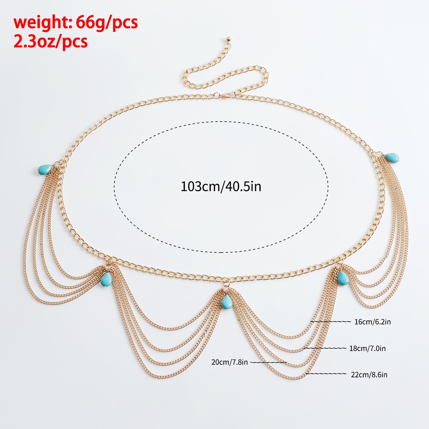 Classic Retro Turquoise Sexy Waist Belly Chain