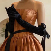 French Sexy Retro Audrey Hepburn High-end Long Black Gloves