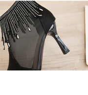 Sexy Mesh High Heel Boots