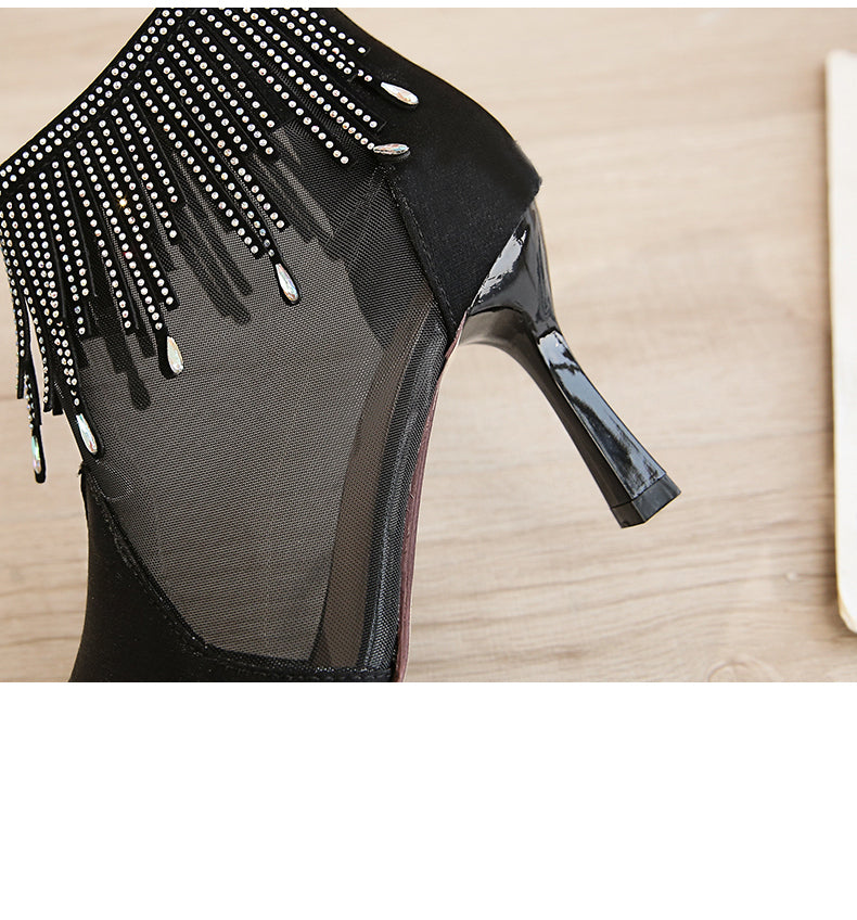 Sexy Mesh High Heel Boots