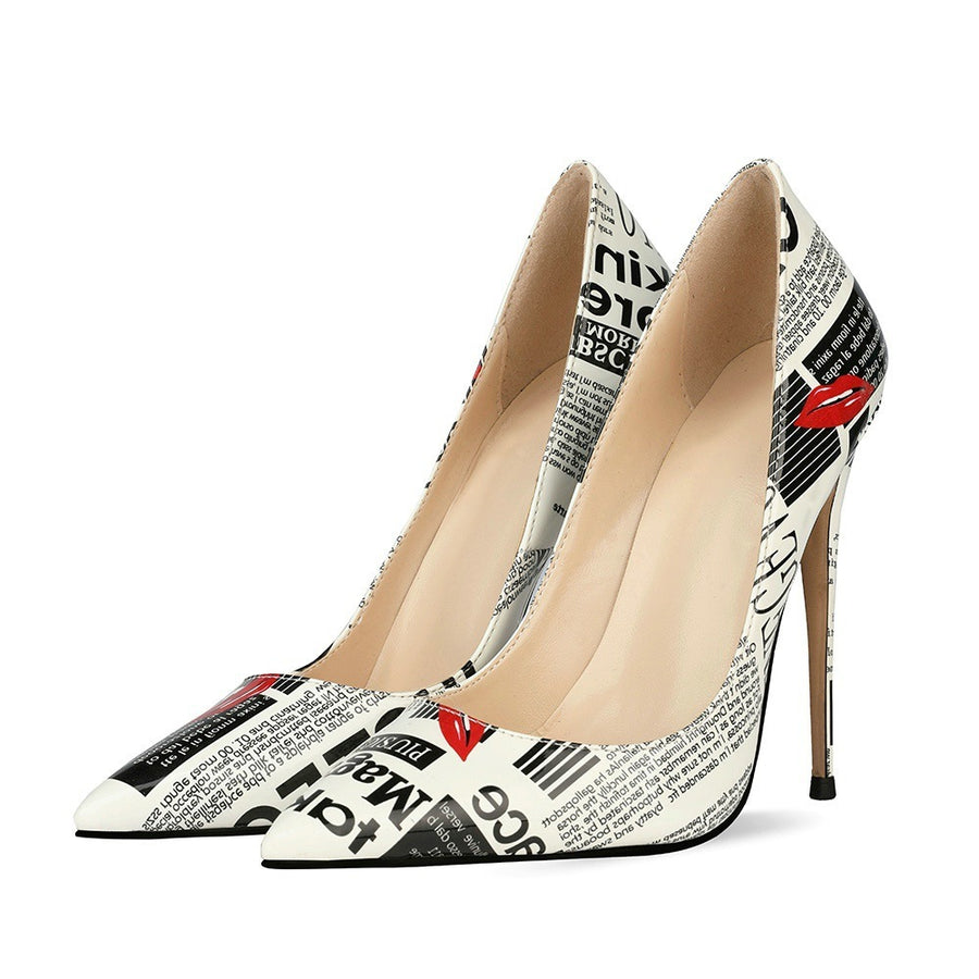 Glam Graffiti Pointed Stiletto Heels
