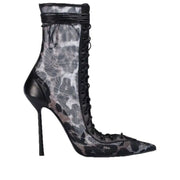 Sexy Mesh Patent High Heel Sandals