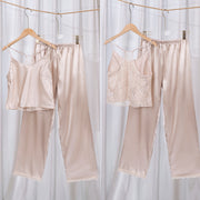Ice-silk Pajamas - Camisole Top With Long Pants