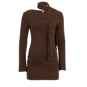 Knitted V-neck Sexy Dress