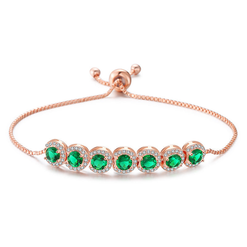 Emerald Zircon French Adjustable Bracelet