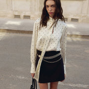 Printed Elegant Long-Sleeve Top