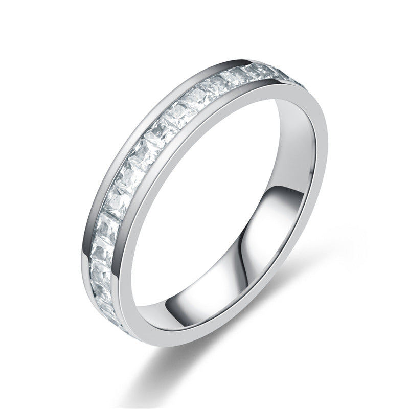 Chic Stainless Steel Rhinestone Ring
