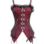 Striped Zippered Boning Shapewear
