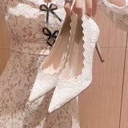 Elegant Lace High-heeled Shoes