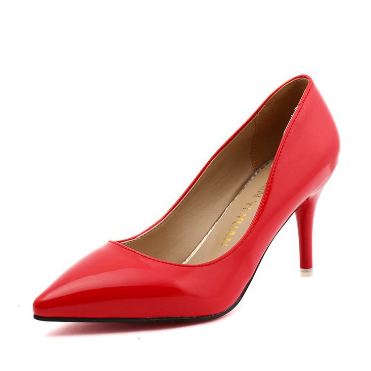 Elegant Pointed Toe Patent Leather Heels