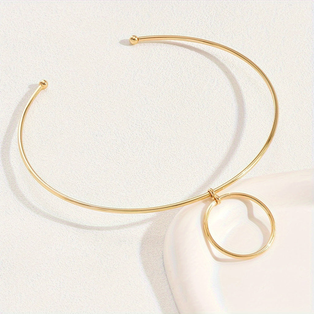 Big Circle Collar Choker Necklace