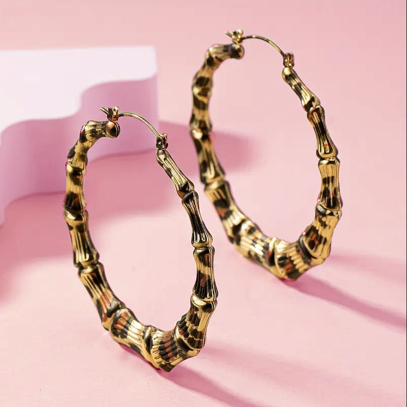 Leopard Round Hoop Sexy Earrings
