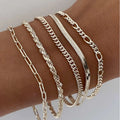 5pcs Silver Classic Bracelets Set