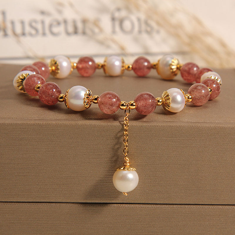 Natural Strawberry Quartz Sweet-style Bracelet