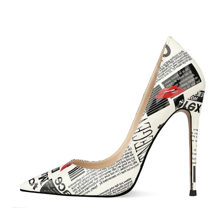 Glam Graffiti Pointed Stiletto Heels