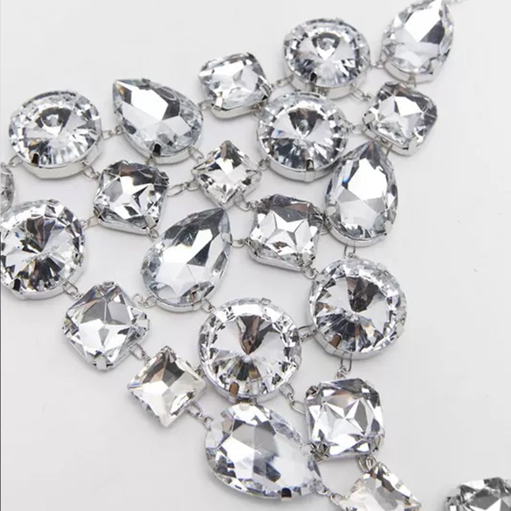 Rhinestone Geometric Bra Chain Jewelry