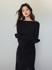 Black Panel Feminine Dress