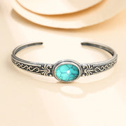 Silver Plated Retro with Turquoise Stone Bracelet