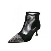 Chic Breathable Mesh Heel Boots