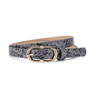 Simple And Versatile Snake Print Leather Belt