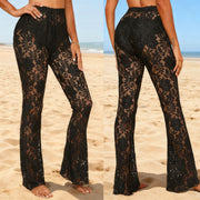 Casual Lace See-through Flared Pants