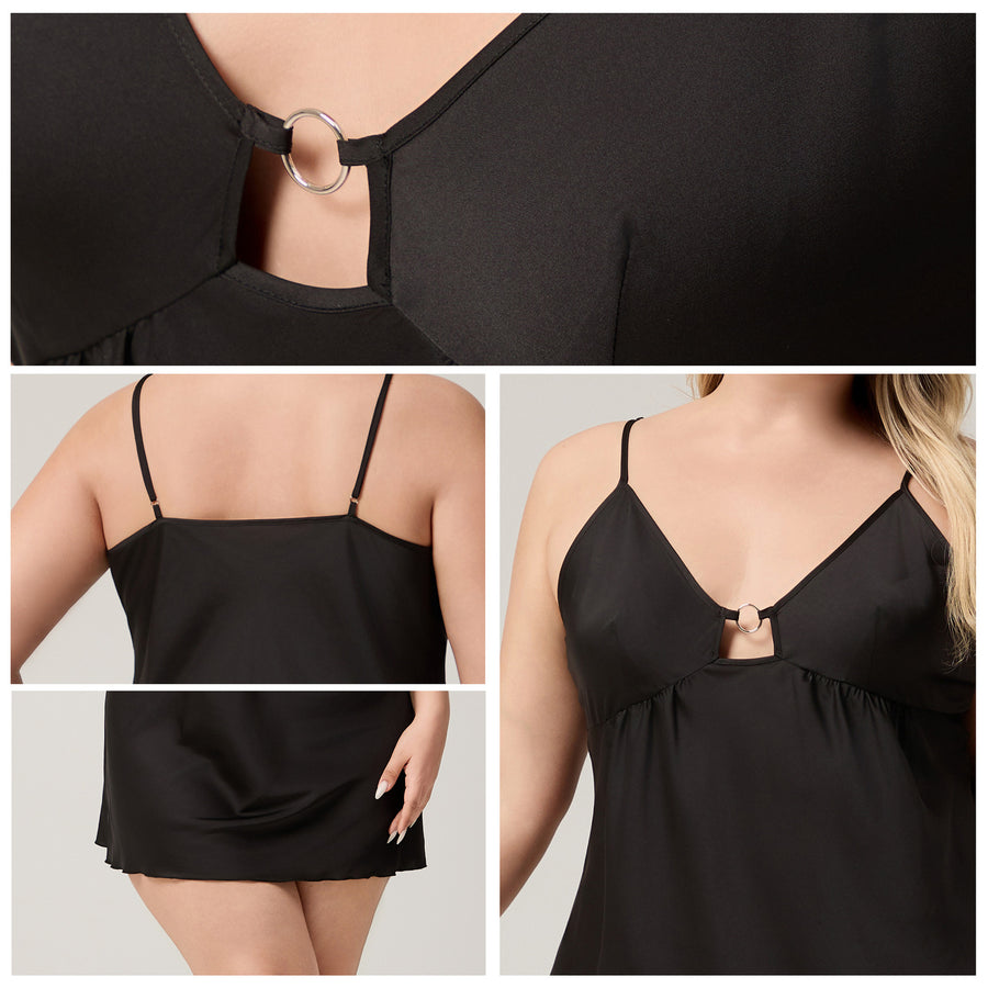 Satin Chiffon Camisole Super Sexy Nightgown