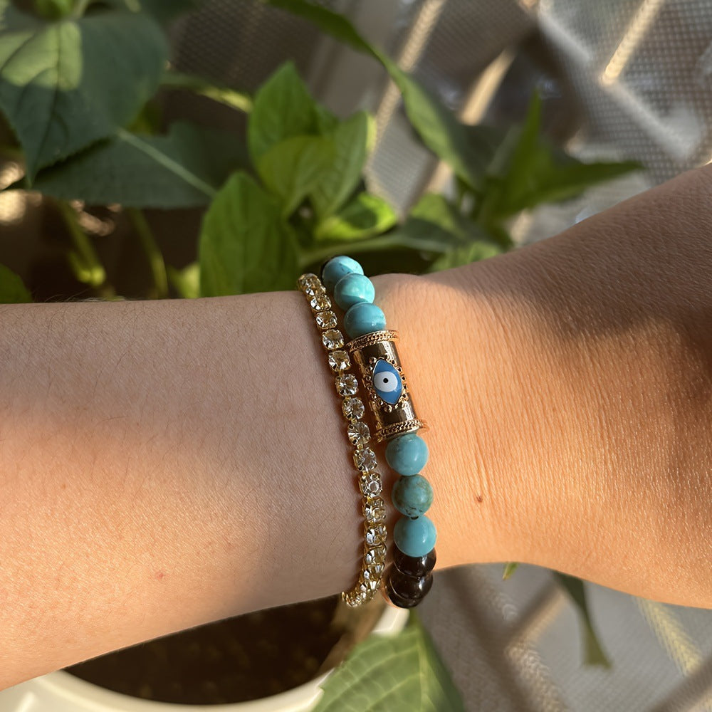 Blue Beaded Cool Evil Eye Protection Bracelet