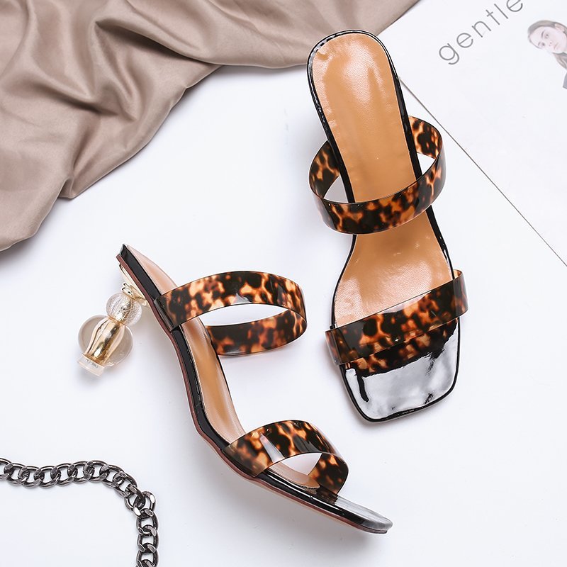 Glam Sculpted Heel One-Strap Sandals