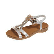 Glam Rhinestone Flat Sandals