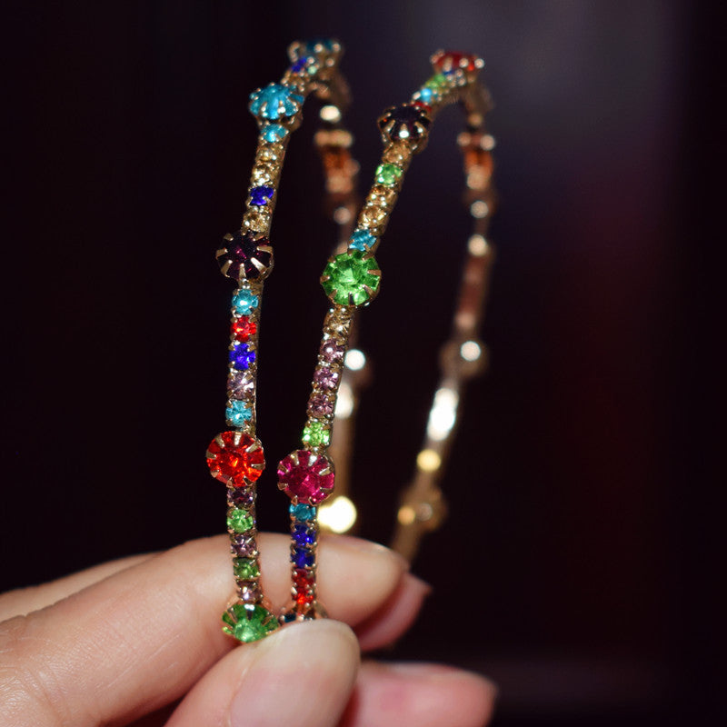 Temperament Colorful Circle Earrings