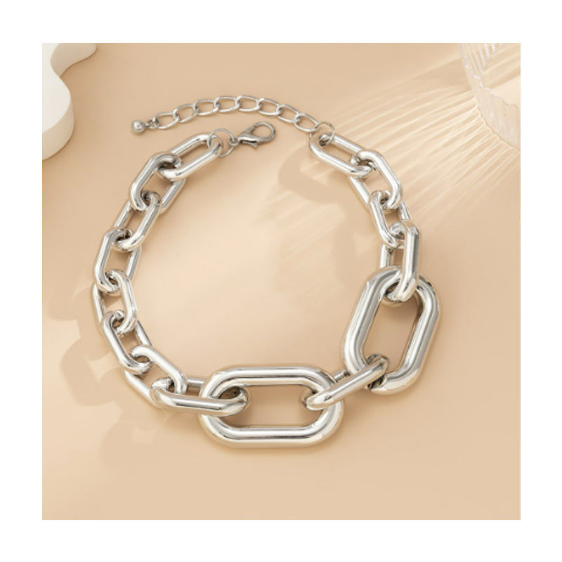 Silver Chain Chunky Choker Bold Necklace
