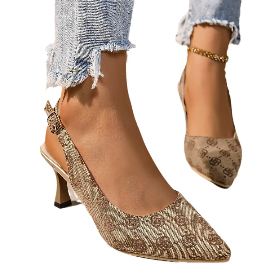 Chic French Style Closed-Toe Heels