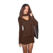 Knitted V-neck Sexy Dress