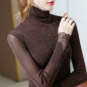 High-neck Mesh Base Layer Long-sleeved Top