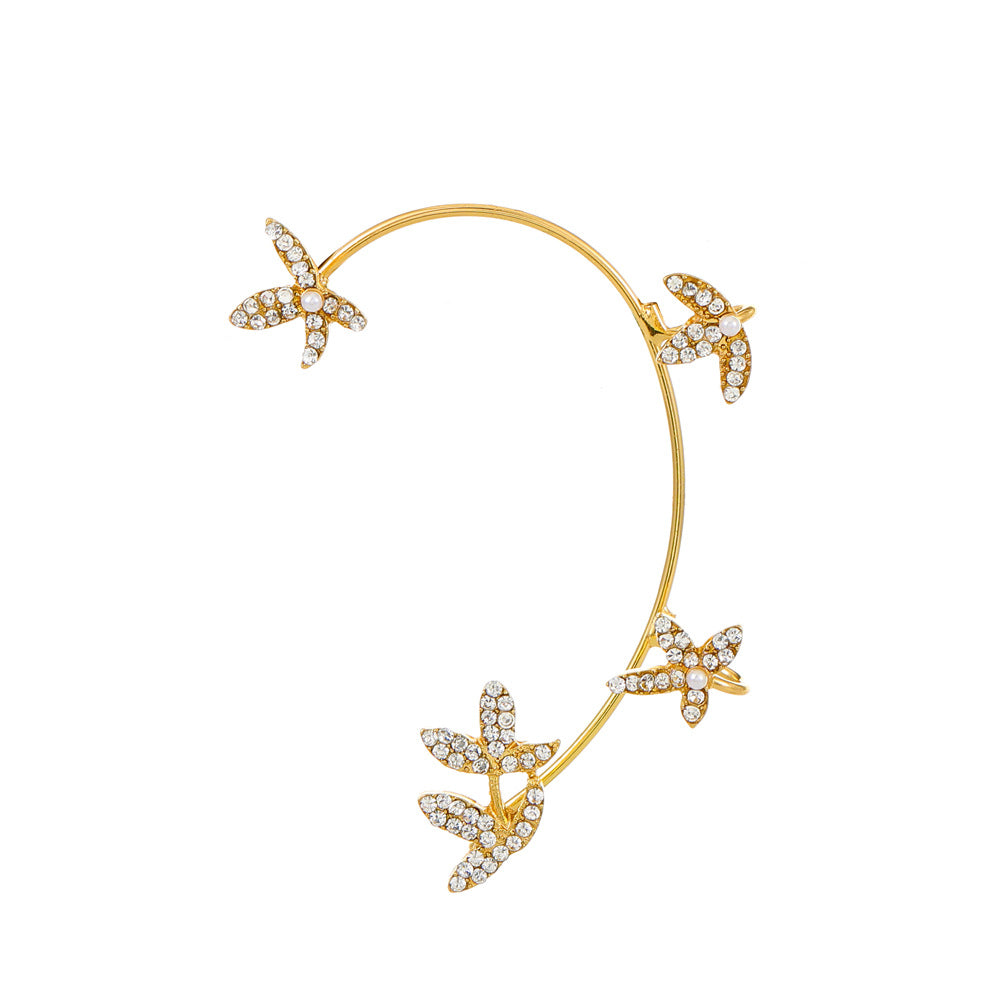 Butterfly Desuign Earrings Without Pierced Diamonds
