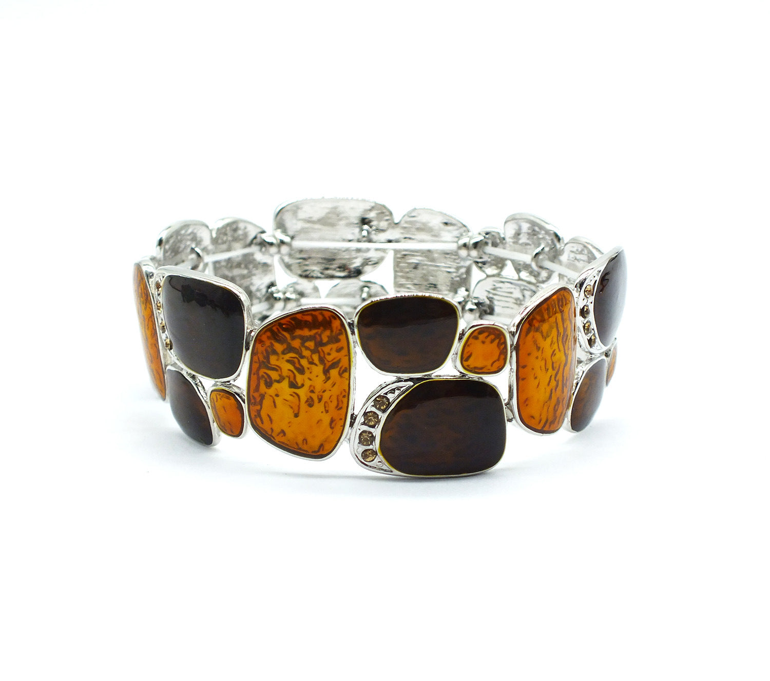 Geometric Enamel Stretch Cool Bracelet