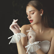 Elegant Mesh Lace Bow Gloves