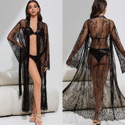 Sexy Lace Bathrobe Loungewear Long Nightgown
