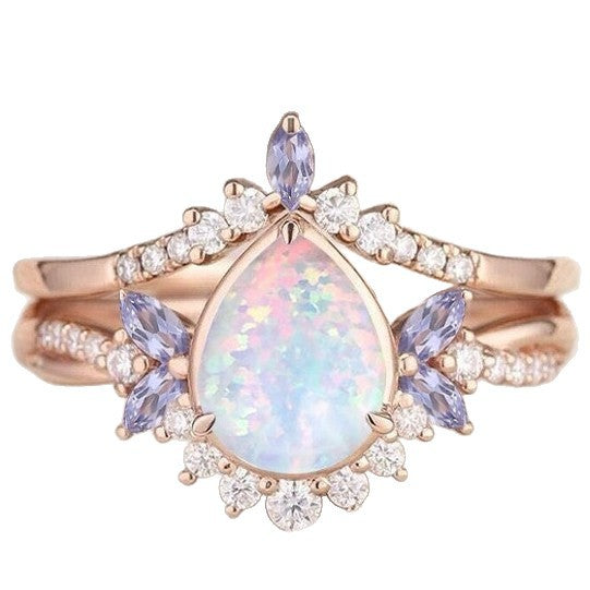 Butterfly-knot Unique Design Two Ring Set