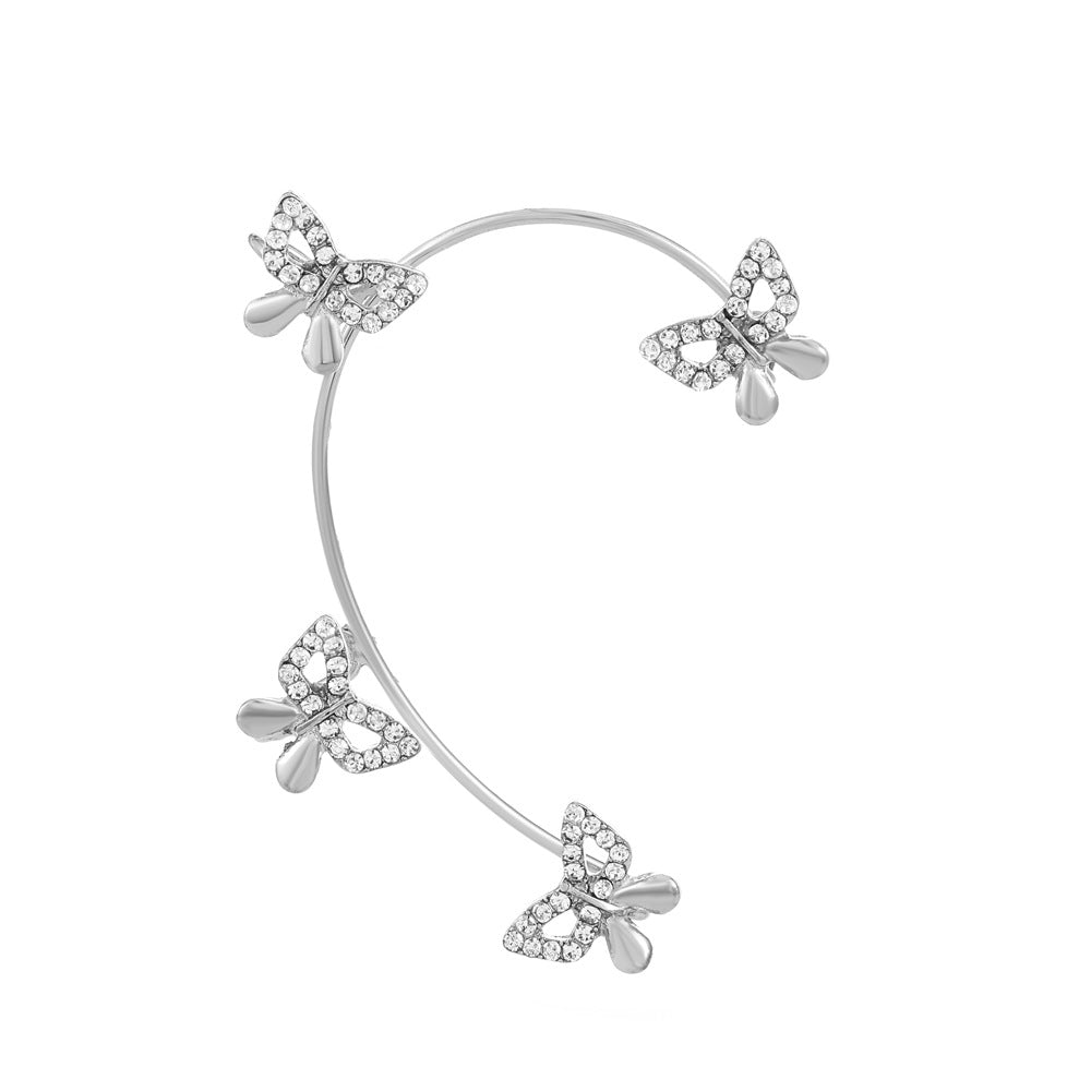 Butterfly Desuign Earrings Without Pierced Diamonds